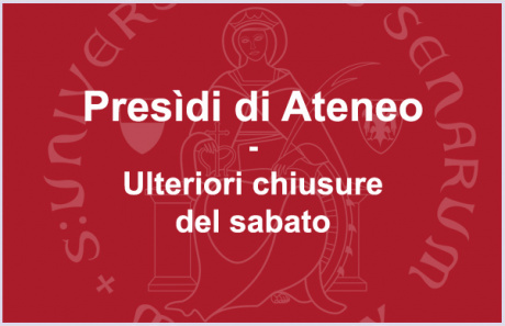 Chiusura di alcuni Complessi didattici di Ateneo