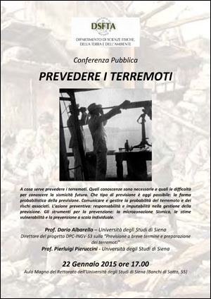 conferenza "Prevedere i terremoti"