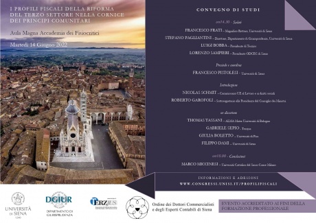 Convegno "I profili fiscali della riforma del Terzo Settore nella cornice dei principi comunitari"