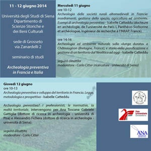 Seminario di studi "Archeologia preventiva in Francia e in Italia" Seminario di studi "Archeologia preventiva in Francia e in Italia"