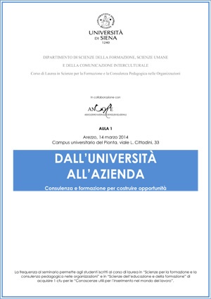 locandina convegno "Dall'università all'azienda"