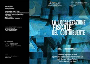 Locandina "La localizzazione fiscale del contribuente"