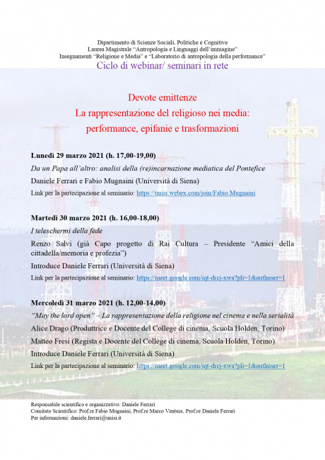 Ciclo di webinar "Devote emittenze"