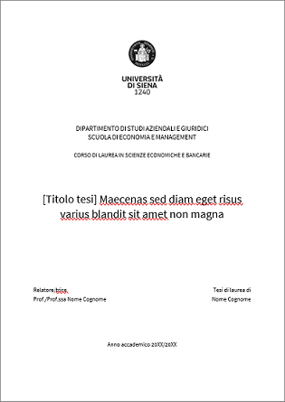 immagine modello di frontespizio per tesi