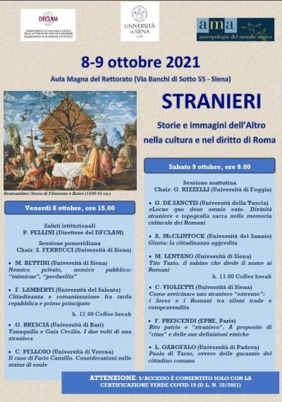 Convegno “Stranieri. Storie e immagini dell'Altro nella cultura e nel diritto di Roma” Convegno “Stranieri. Storie e immagini dell'Altro nella cultura e nel diritto di Roma”