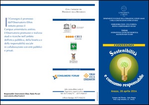 Locandina convegno "Sostenibilità e consumo responsabile"