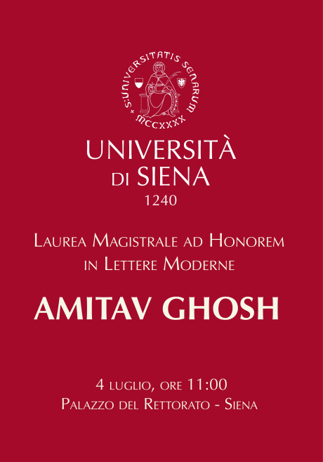 Laurea magistrale ad honorem in Lettere moderne ad Amitav Ghosh
