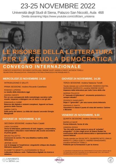 “Le risorse della letteratura per la scuola democratica”