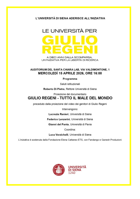 Regeni, Unisi aderisce all'iniziativa "Le Università per Giulio"