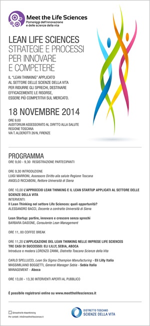 locandina Lean Life Sciences: strategie e processi per innovare e competere