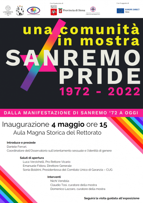 "Una comunità in mostra - Sanremo Pride 1972-2022"
