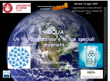  conferenza pubblica “Acqua: un liquido prezioso e le sue speciali proprietà”