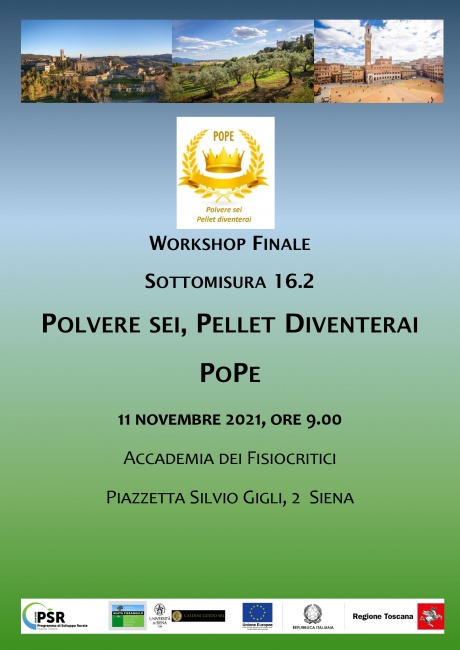 Workshop Sottomisura 16.2 "Polvere sei, pellet diventerai" Workshop Sottomisura 16.2 "Polvere sei, pellet diventerai"