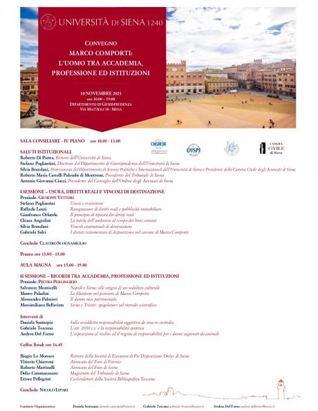 "Marco Comporti: l'uomo tra accademia, professione ed istituzioni"