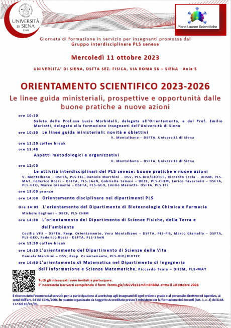 Giornata di formazione sull'orientamento scientifico 2023-2026
