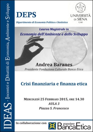 Crisi finanziaria e finanza etica Crisi finanziaria e finanza etica