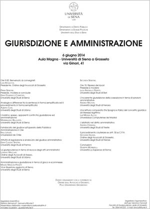 locandina convegno "Giurisdizione e Amministrazione"