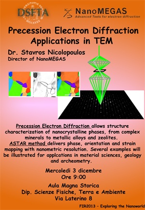 locandina “Precession Electron Diffraction Applications in TEM” locandina “Precession Electron Diffraction Applications in TEM”