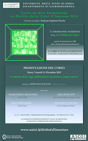 Corso di Alta Formazione in Diritto delle crisi d'impresa
