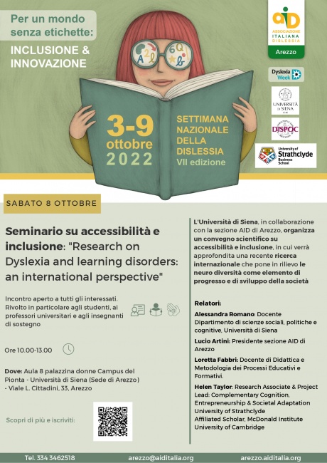 Arezzo: convegno "Research on Dyslexia and learning disorders: an international perspective"