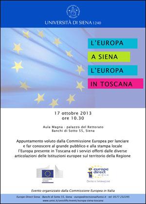 "Locandina L'Europa a Siena, l'Europa in Toscana"