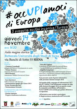 Locandina "#occUPIamoci di Europa" Locandina "#occUPIamoci di Europa"