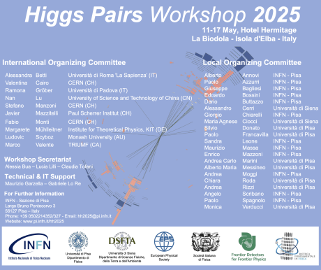 L’Isola d’Elba ospita il workshop internazionale “Higgs Pairs 2025”
