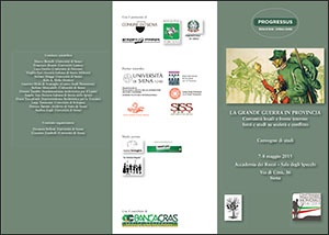 convegno La grande guerra in provincia convegno La grande guerra in provincia