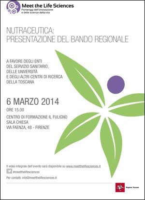Locandina Nutraceutica: presentazione del bando regionale Locandina Nutraceutica: presentazione del bando regionale