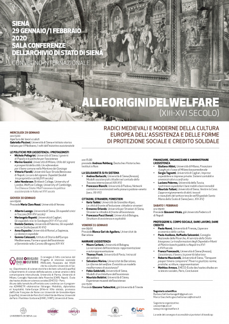Alle origini del welfare (XIII-XVI secolo) Alle origini del welfare (XIII-XVI secolo)
