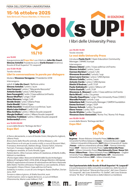 USiena Press a Macerata per books UP! I libri delle University Press 2025 USiena Press a Macerata per books UP! I libri delle University Press 2025