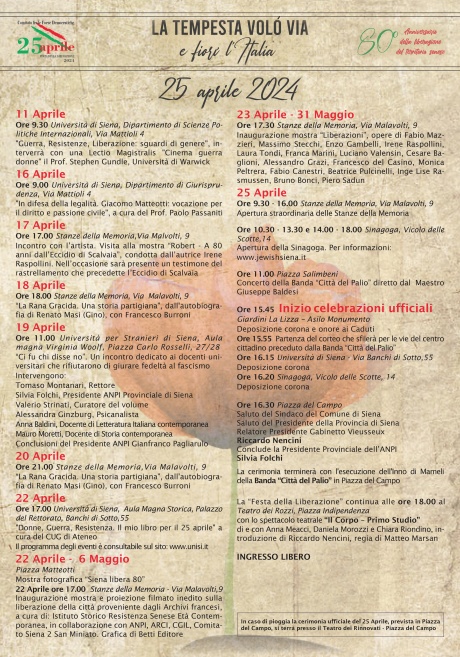 25 aprile 2024 - Celebrazioni per la Festa della Liberazione
