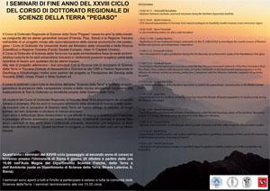 Locandina progetto Pegaso Scienze della Terra
