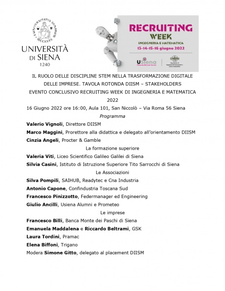 Tavola rotonda recruiting week