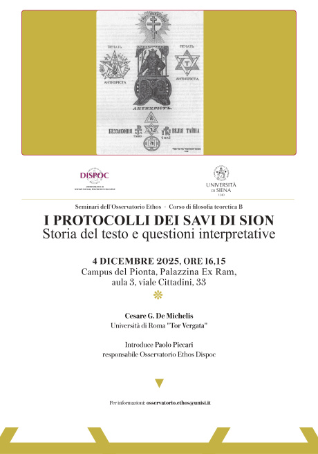 Seminario "I Protocolli dei Savi di Sion" Seminario "I Protocolli dei Savi di Sion"