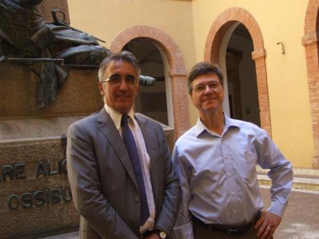 Il rettore Riccaboni e l'economista Jeffrey Sachs