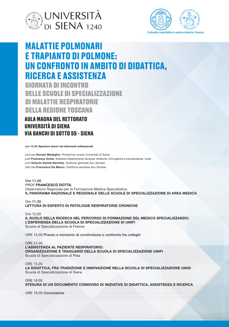 Malattie Polmonari e Trapianto di Polmone: un confronto in ambito di didattica, ricerca e assistenza Malattie Polmonari e Trapianto di Polmone: un confronto in ambito di didattica, ricerca e assistenza