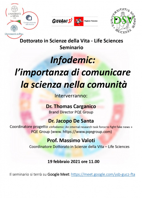 Seminario "Infodemic: l’importanza di comunicare la scienza nella comunità"