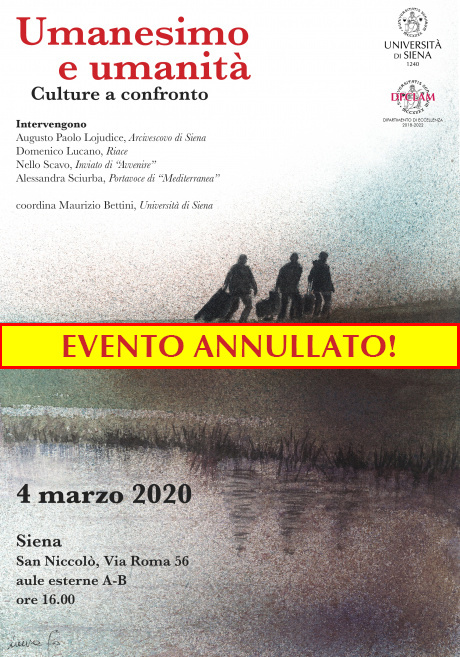 "Umanesimo e umanità. Culture a confronto" evento annullato
