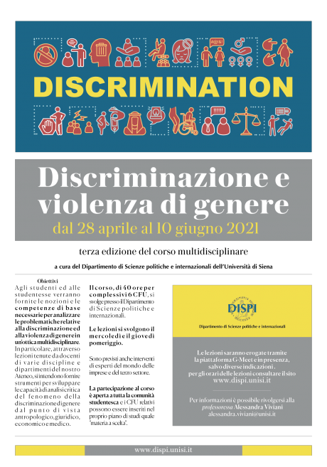 Terza corso multidisciplinare "Discriminazione e violenza di genere"