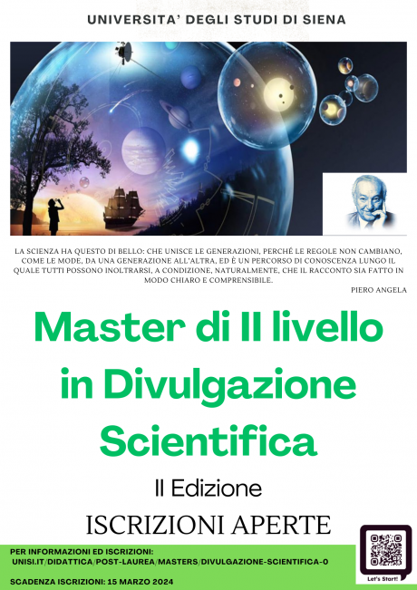 Aperte le iscrizioni al master in  "Divulgazione scientifica"