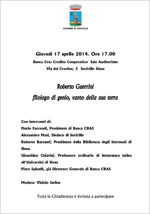 Locandina incontro prof. Guerrini