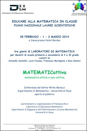 Laboratori di matematica Laboratori di matematica