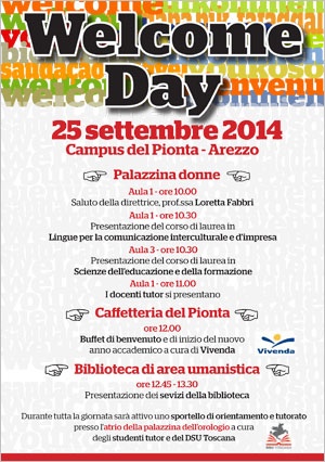 locandina Welcome days Arezzo