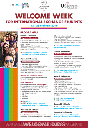 Welcome week for international exchange students