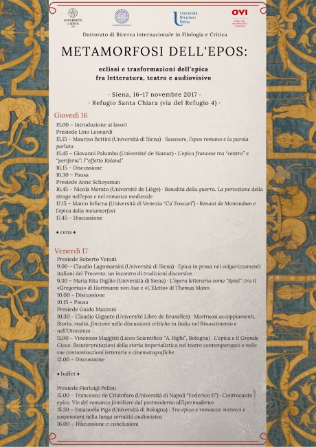 Convegno "Metamorfosi dell'epos"