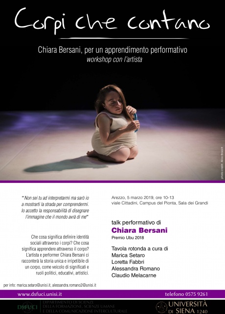 Incontro con l'artista e performer Chiara Bersani