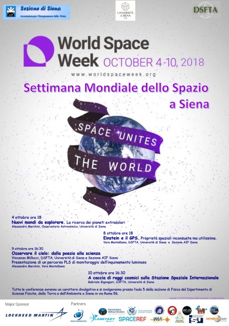 Settimana mondiale dello spazio a Siena
