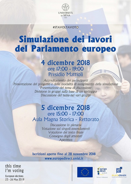 Simulazione dei lavori del Parlamento europeo