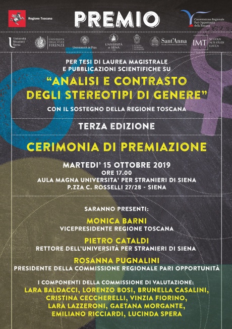 premiazione del concorso "Analisi e contrasto degli stereotipi di genere"